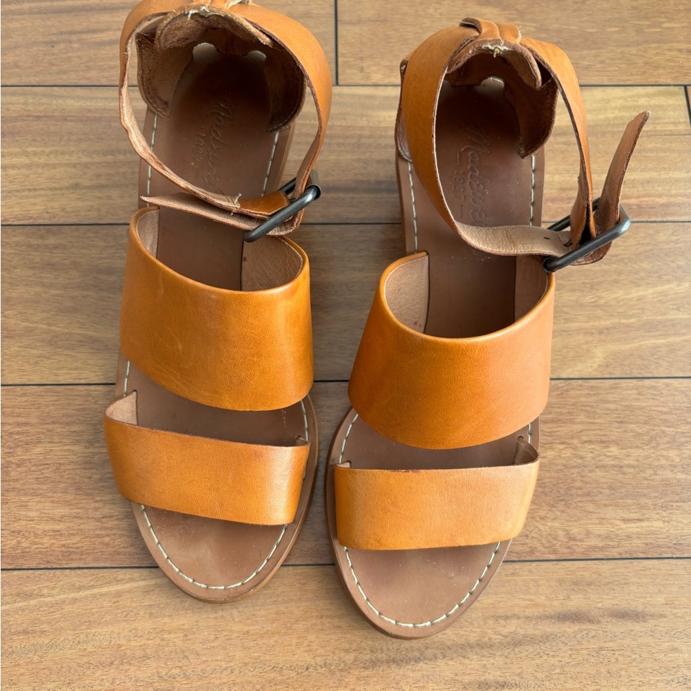 Madewell Brown/Tan Sandals Leather Warren Sandal - Picture 3 of 10